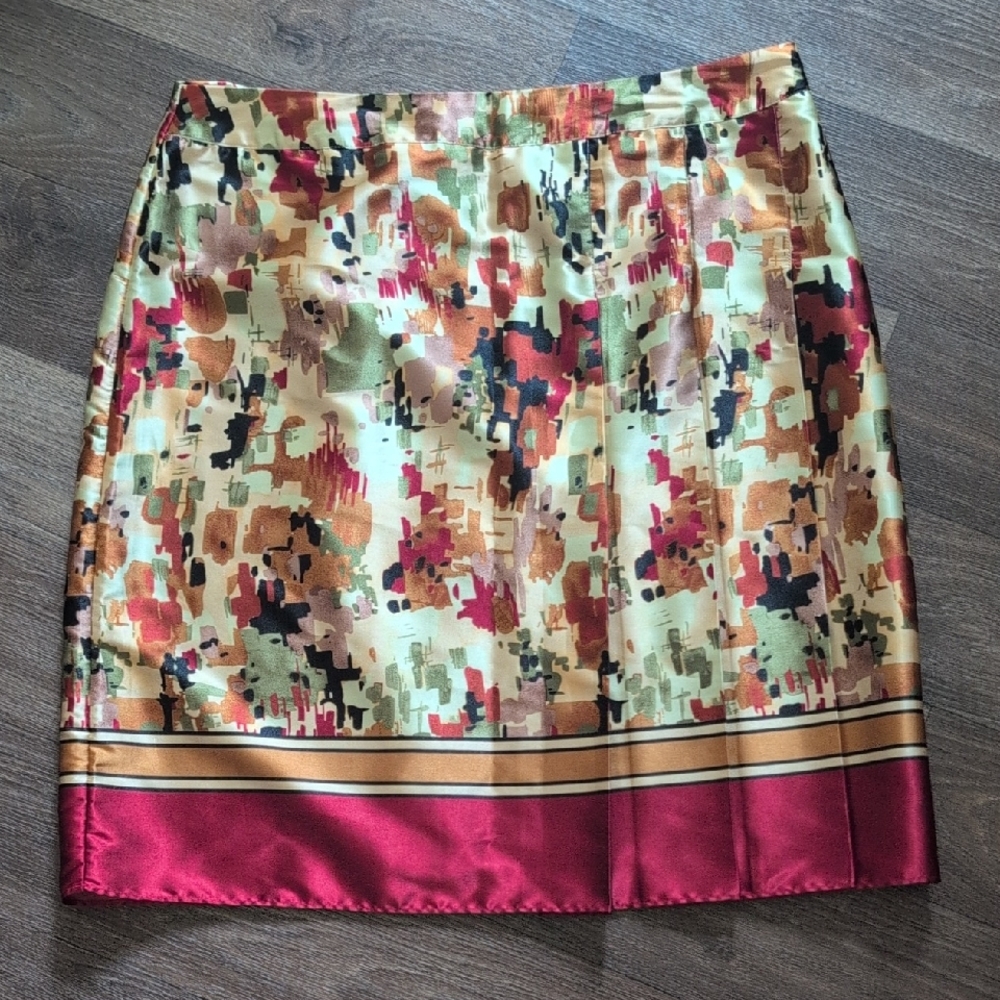 Pierre Cardin Multicolor Abstract Pencil Skirt